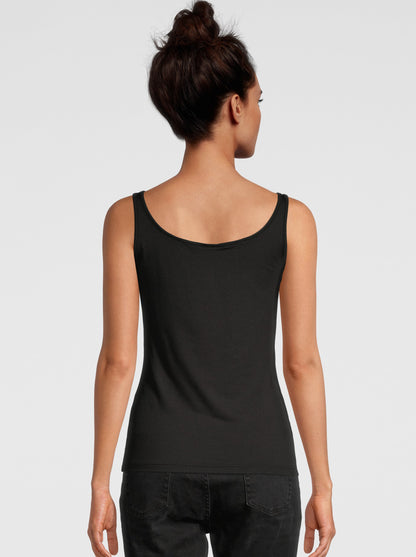 Back black Tank Top in Micromodal