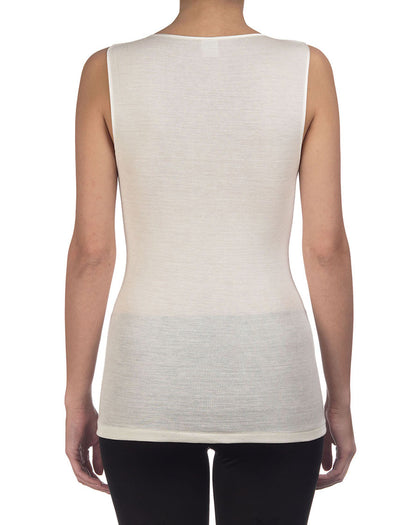 Back Tank top white in pure merino wool