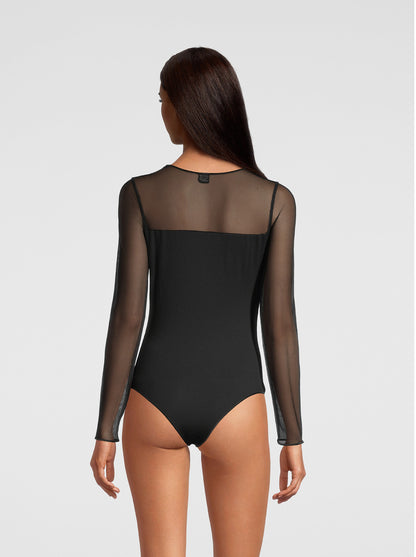 Long Sleeves Body with macramé insert 1388 - Oscalito