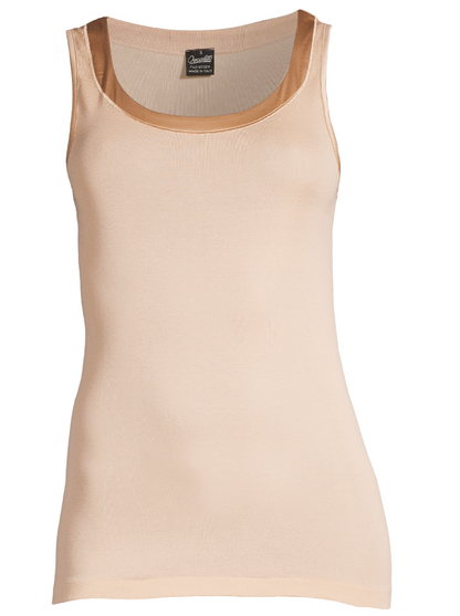 Filoscozia® Tank Top with satin edging 16122 - Oscalito