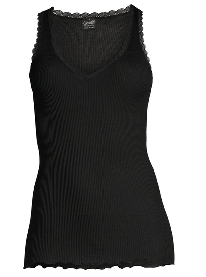 Filoscozia® V-neck Tank Top with micro Leavers Lace 3172 - Oscalito