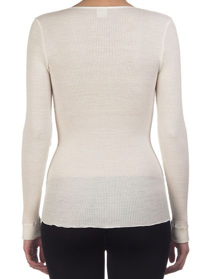 Round Neck Longsleeves Shirt in wool and Silk 3426 - Oscalito