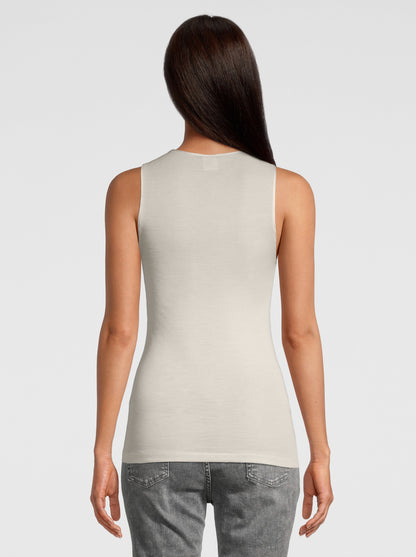 Tank Top Round Neck in Wool and Silk 3432 - Oscalito