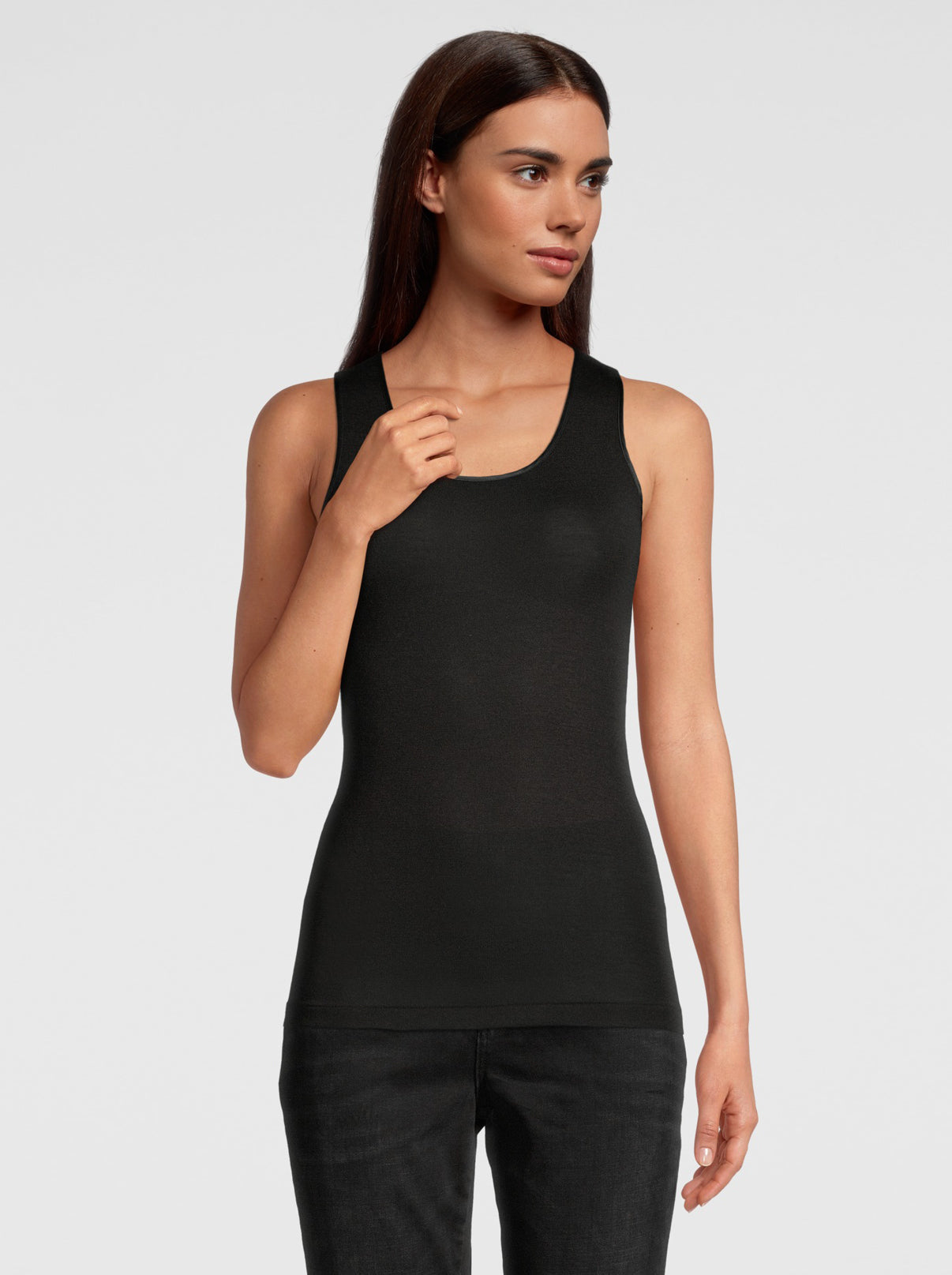 Tank Top Round Neck in Wool and Silk 3432 - Oscalito