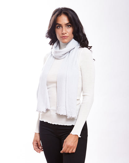 Woman White Scarf