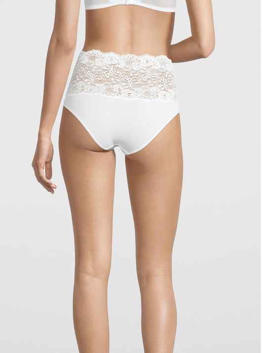 Briefs in cotton with leavers lace