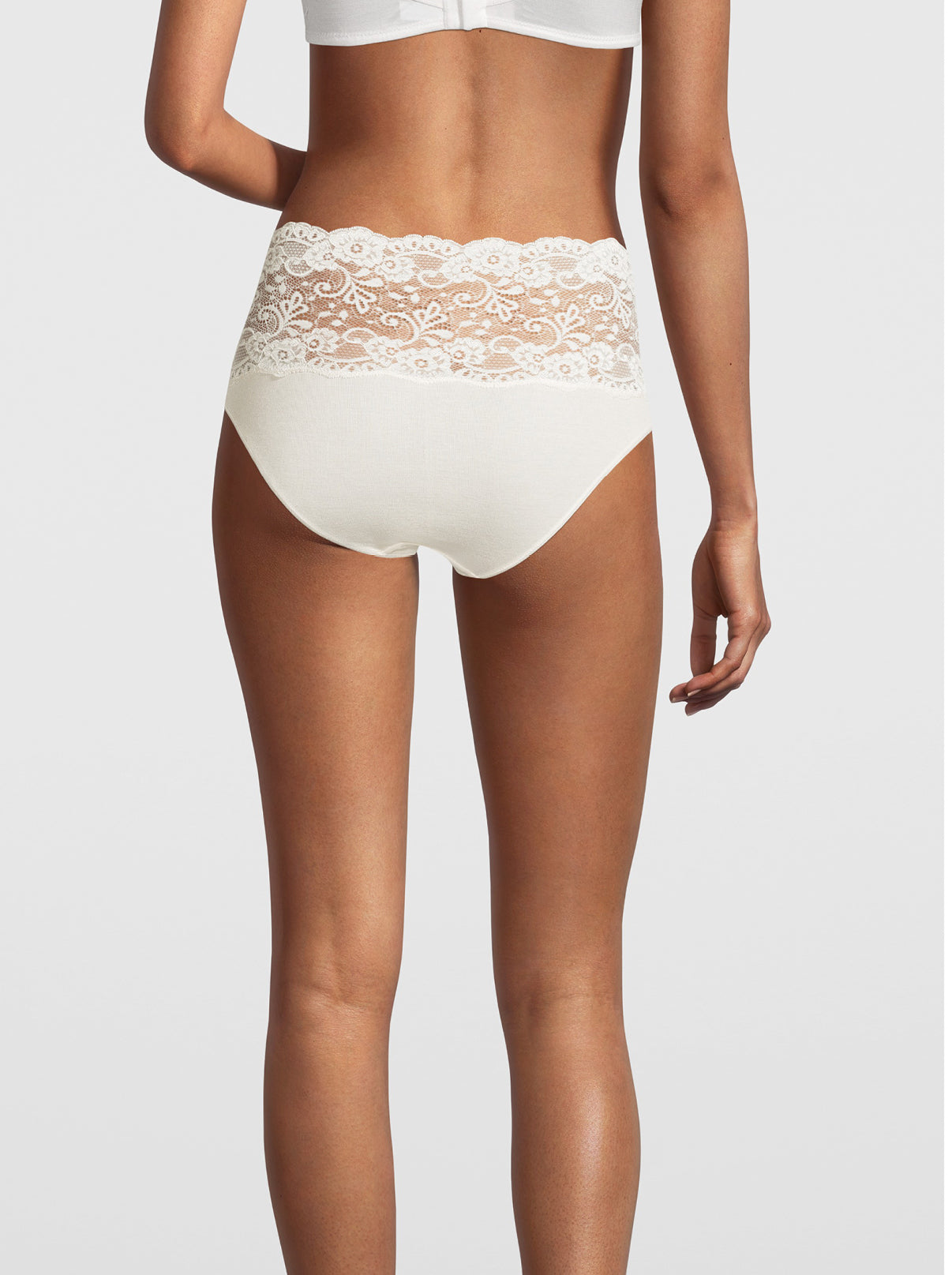 Back briefs in cotton with leavers lace