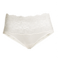 White briefs in cotton with leavers lace
