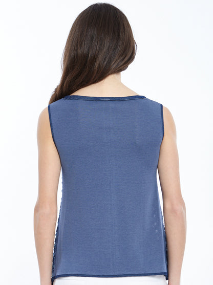 Filoscozia® Tank Top with lasered denim 4602 - Oscalito