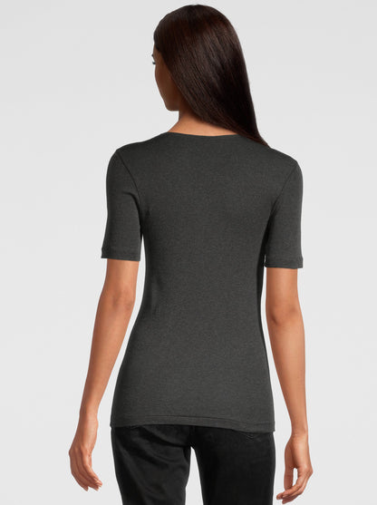 Back dark grey T-shirt made of pure Egyptian Makò cotton