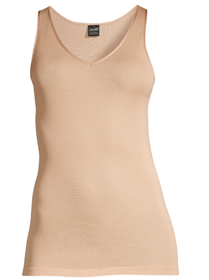 Filoscozia V neck Tank Top satin trimming 542 - Oscalito