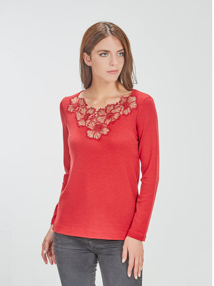 Tubolar Longsleeves flat with macramé decor