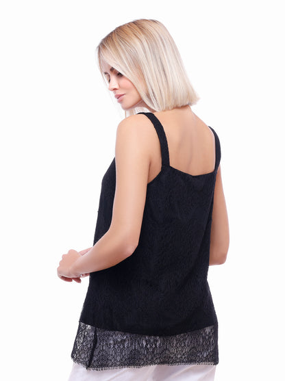 Micromodal Tank Top with Chantilly Flounce 5990 - Oscalito