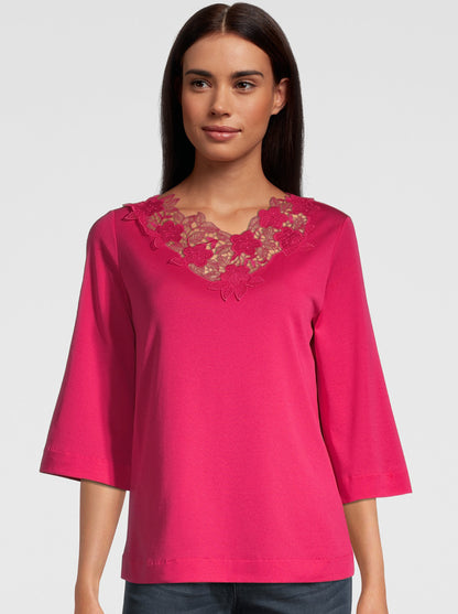 Filoscozia® Three Quarter Sleeves with Macramé Motif 6002 - Oscalito