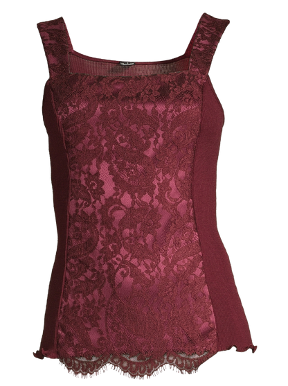 Top in Wool and Silk with allover Leavers Lace 6420 - Oscalito