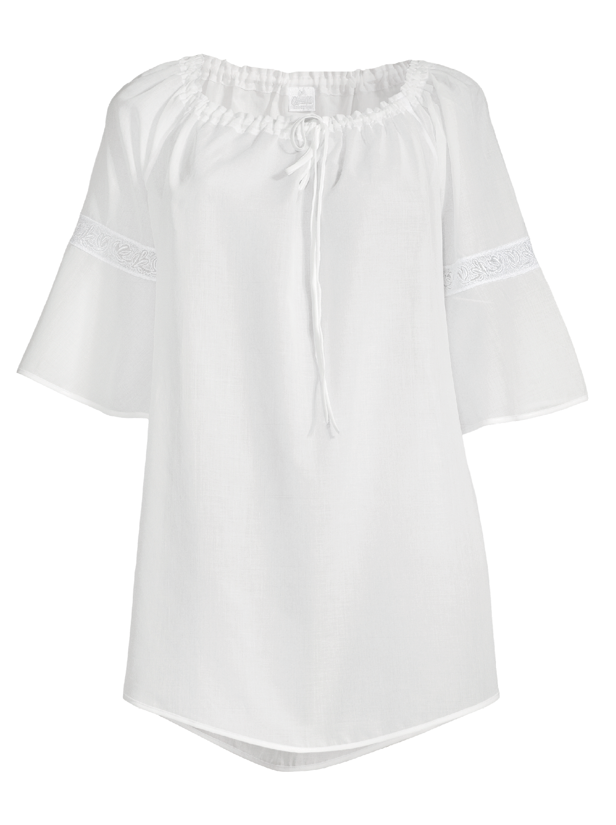 Longsleeves Mini dress in Voile Cotton 6566 - Oscalito