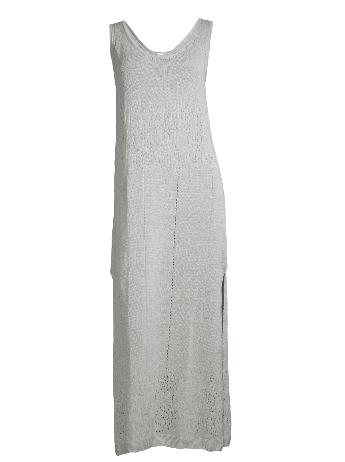 Sleeveless Long Dress knit in pure linen 6588 - Oscalito