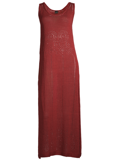 Sleeveless Long Dress knit in pure linen 6588 - Oscalito