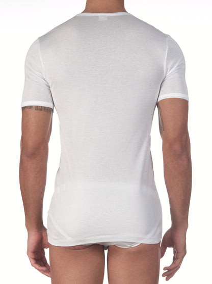 Back man v neck cotton shirt