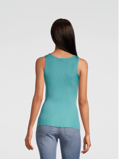 Back Woman Tank Top in Water green