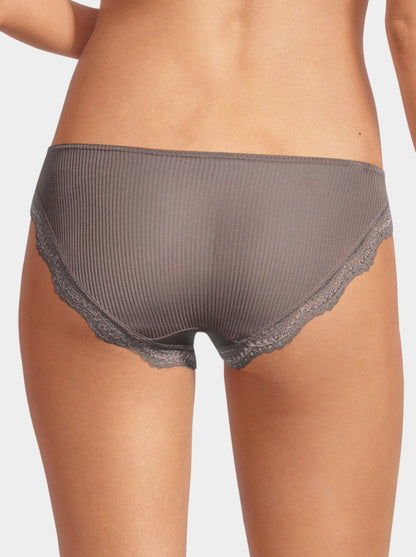 Grey brief in silk